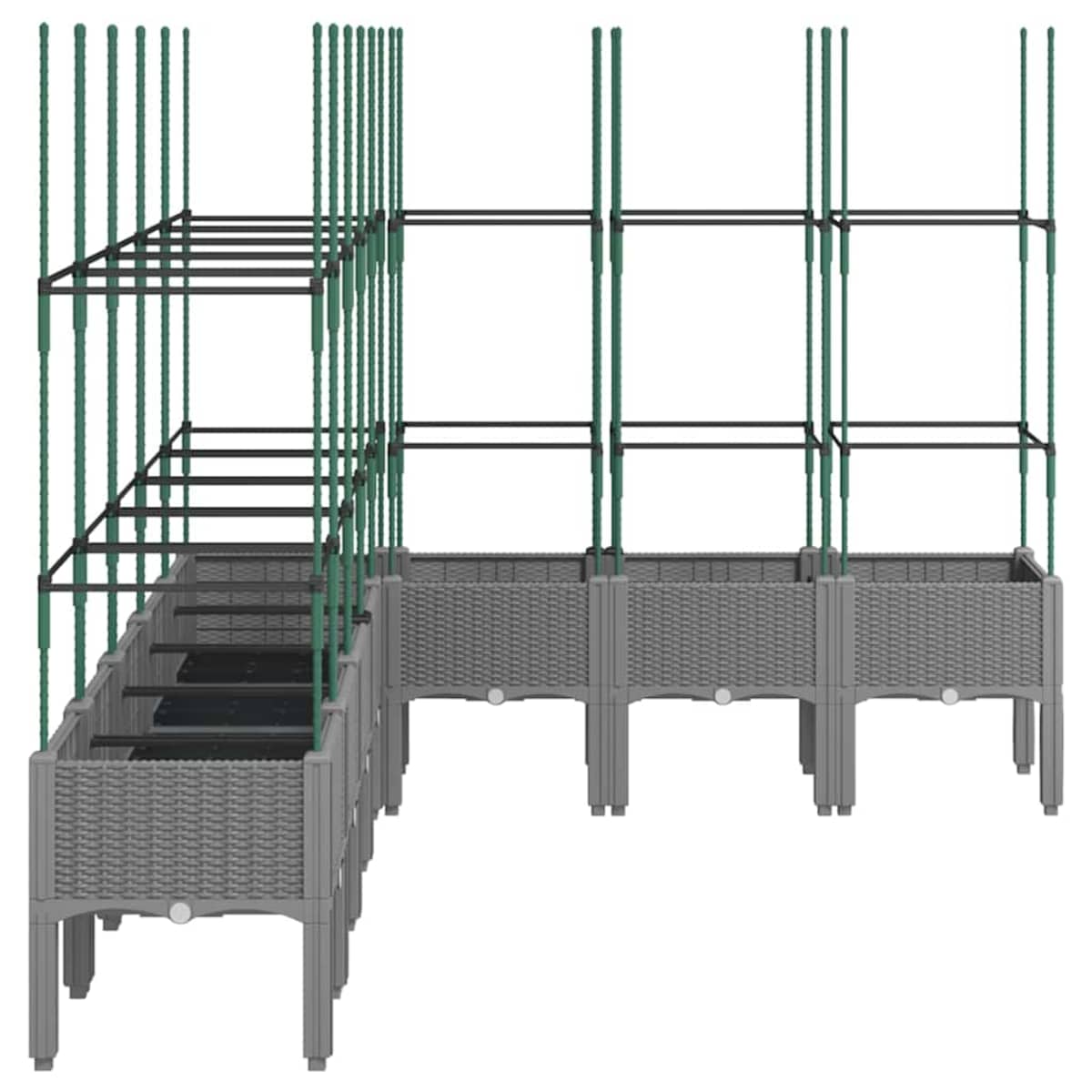 vidaXL Donica ogrodowa z kratką, jasnoszara, 200x160x142,5 cm, PP