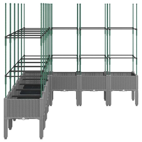 vidaXL Donica ogrodowa z kratką, jasnoszara, 200x160x142,5 cm, PP