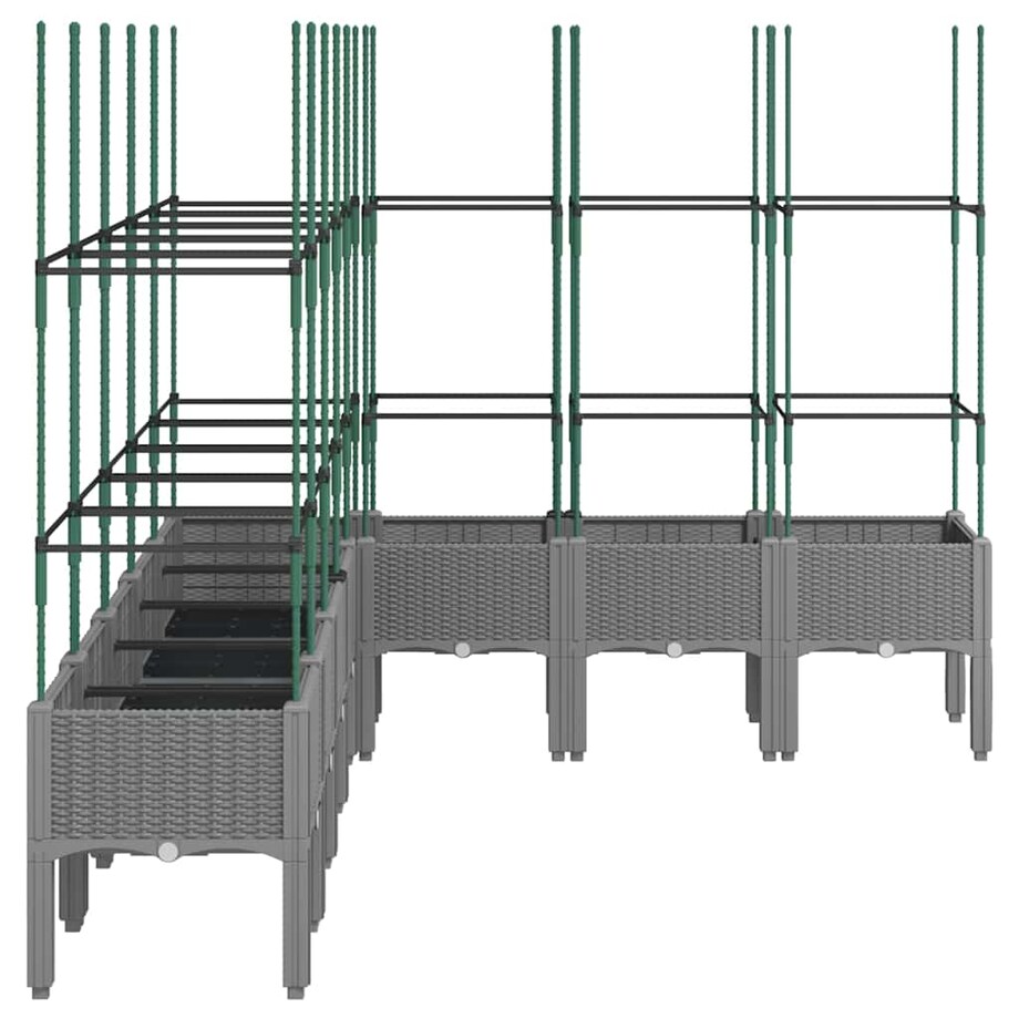 vidaXL Donica ogrodowa z kratką, jasnoszara, 200x160x142,5 cm, PP