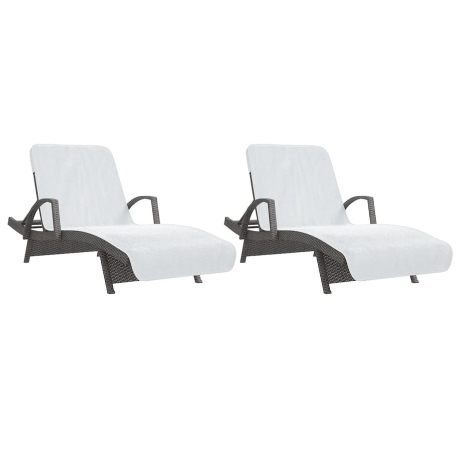 vidaXL Ręczniki plażowe, 2 szt., białe, 75x200 cm, tkanina, 400 g/m²