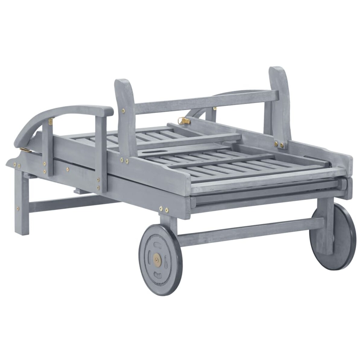 vidaXL Ogrodowy leżak z poduszką, lite drewno akacjowe