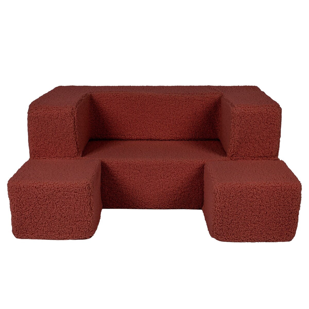 Piankowa Sofa Kostka dla Dzieci - Sofa do Pokoju Dziecięcego, Bearly, Brązowa