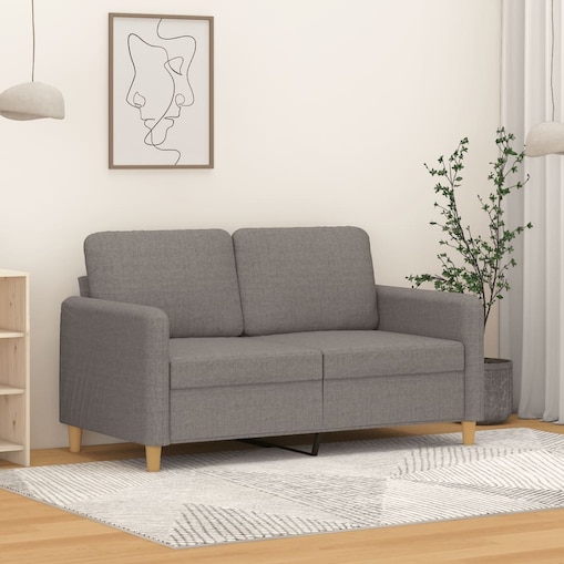 vidaXL Sofa 2-osobowa, kolor taupe, 120 cm, tapicerowana tkaniną