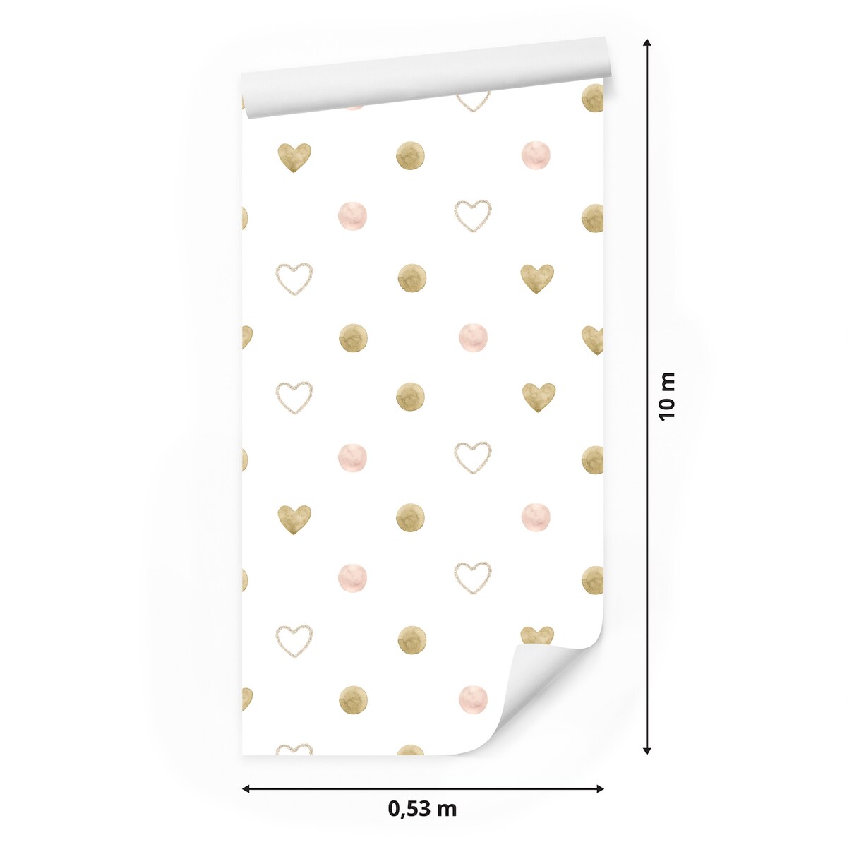 Tapeta Ścienna Akwarelowe Kropki i Serduszka