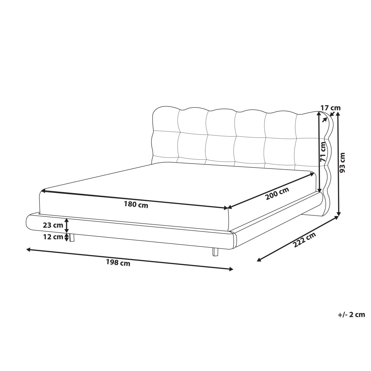 Łóżko SOULISSE 180 x 200 cm Beżowy