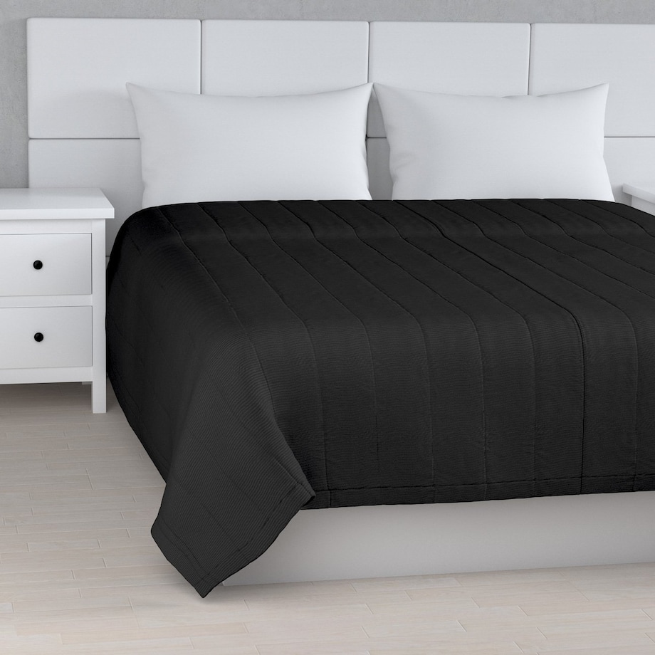 Narzuta pikowana w pasy 130x210 czarny