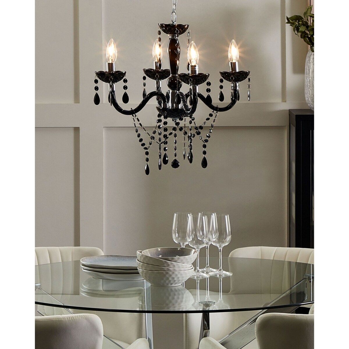 Żyrandol metalowy czarny KALANG