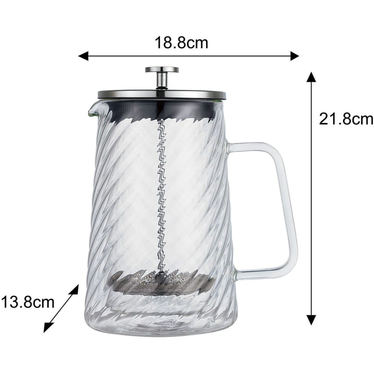 Zaparzacz do kawy herbaty szklany 1000ml French Press srebrny KLAUSBERG