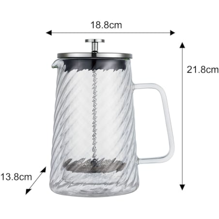 Zaparzacz do kawy herbaty szklany 1000ml French Press srebrny KLAUSBERG