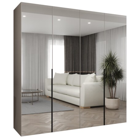 Szafa uchylna otwierana ALICANTE 3 200 wys. 202 cm Kaszmir + u. Czarny