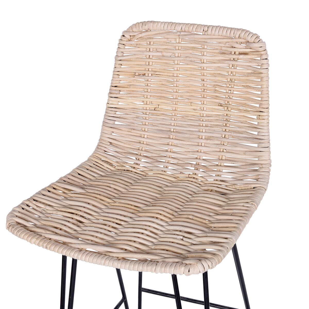 Zestaw 2 krzeseł barowych CASSITA Rattan Naturalny