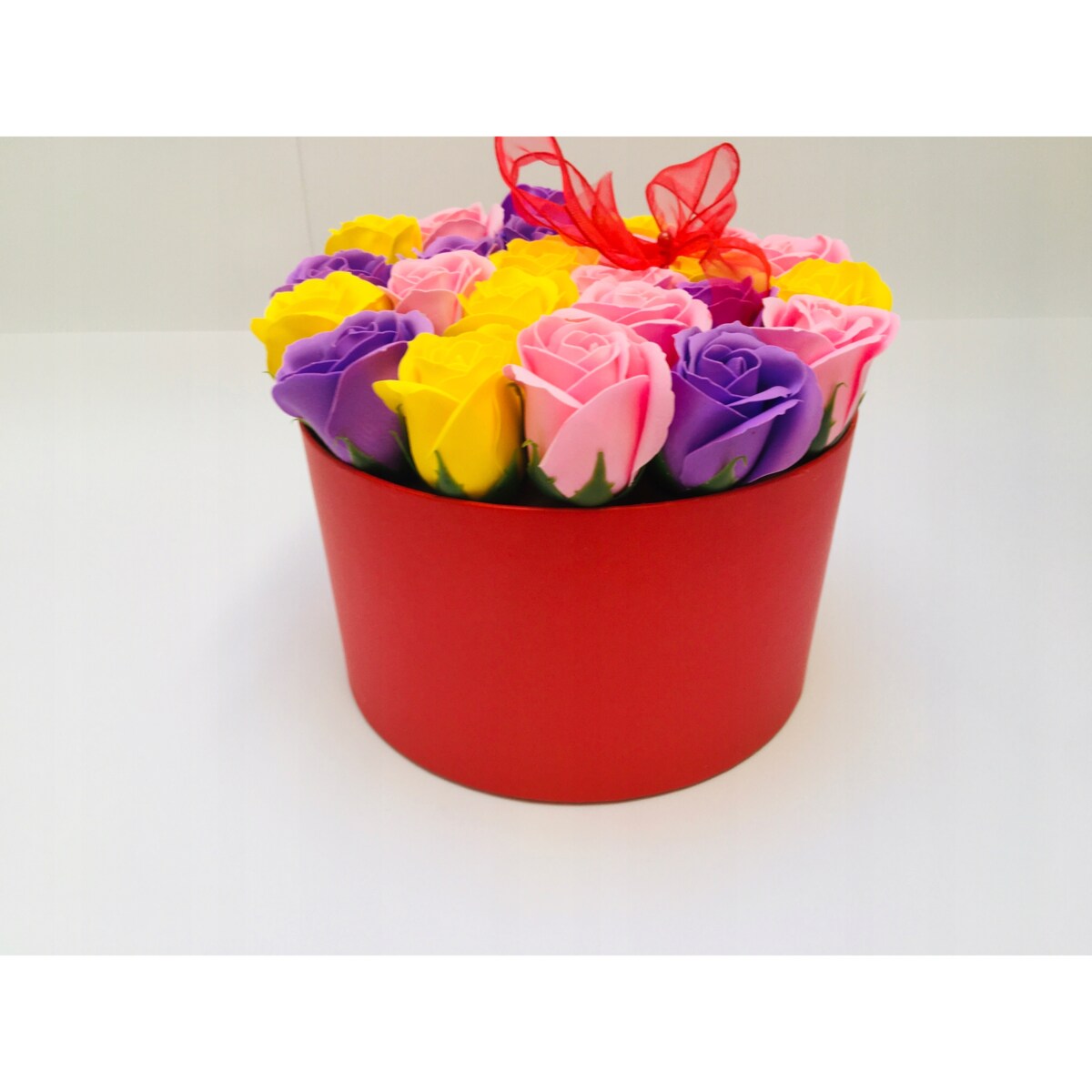 DUŻY BOX KWIATY MYDLANE PACHNĄCE NA dzień mamy upominek urodziny prezent