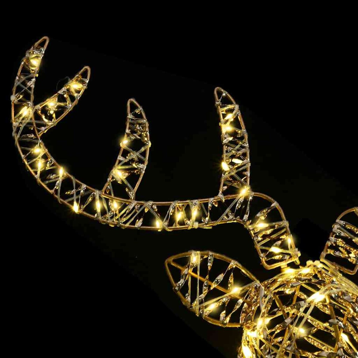 vidaXL Renifer ciągnący sanie Ciepła biel 60 cm rattan