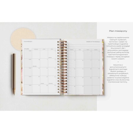 Planner Tygodniowy 2025 na spirali – Arena Silente