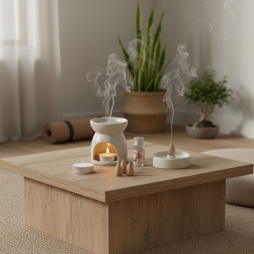 Kominek zapachowy + kadzidła HAPO, 9 elementów