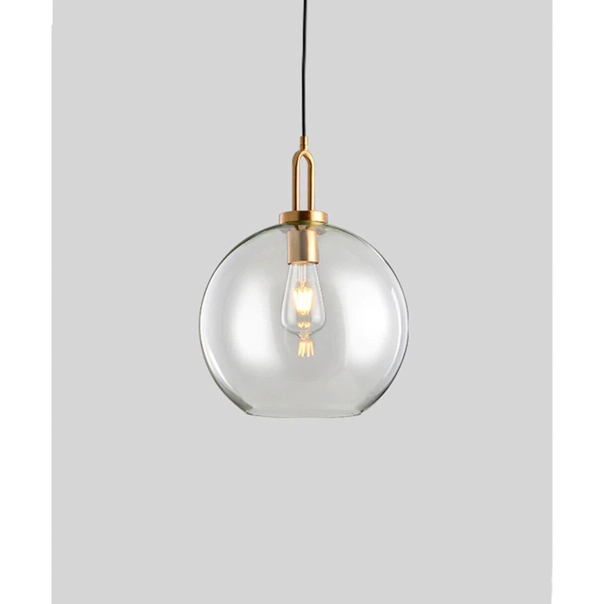 Lampa Sufitowa Wisząca Szklana E27 Kula Złota 25Cm