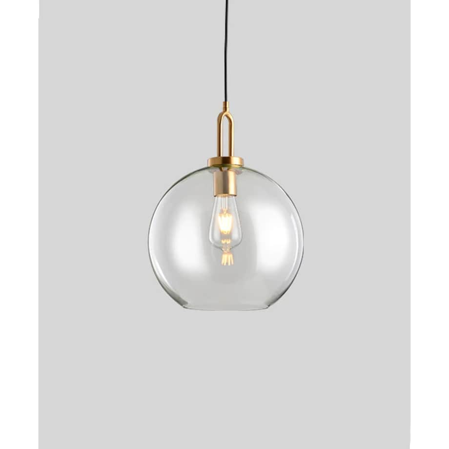 Lampa Sufitowa Wisząca Szklana E27 Kula Złota 25Cm