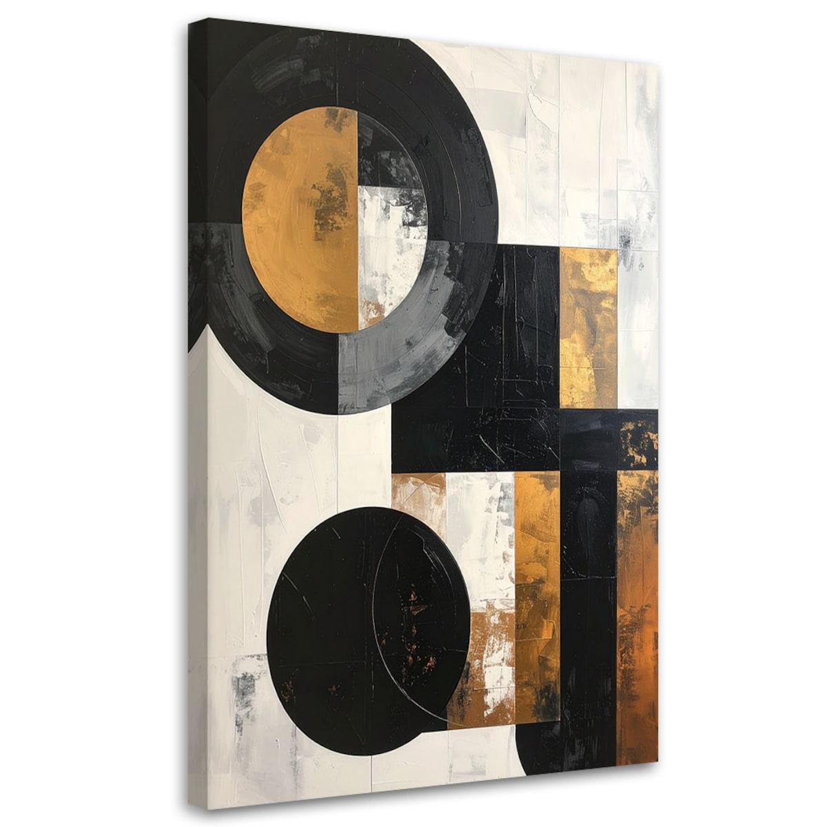 Obraz do salonu sypialni biura loftu, Abstrakcja kształty Geometryczne Złoty