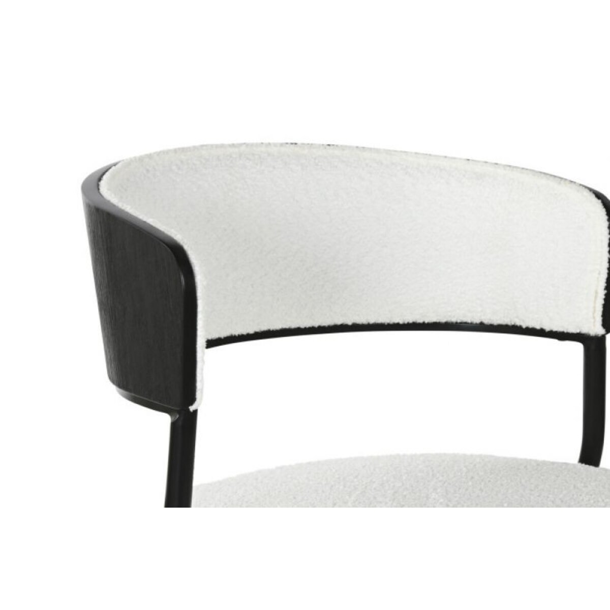 Krzesło czarno-białe boucle 75x51,5x52,5 cm NURITIA