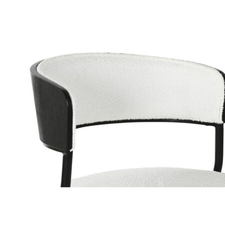 Krzesło czarno-białe boucle 75x51,5x52,5 cm NURITIA