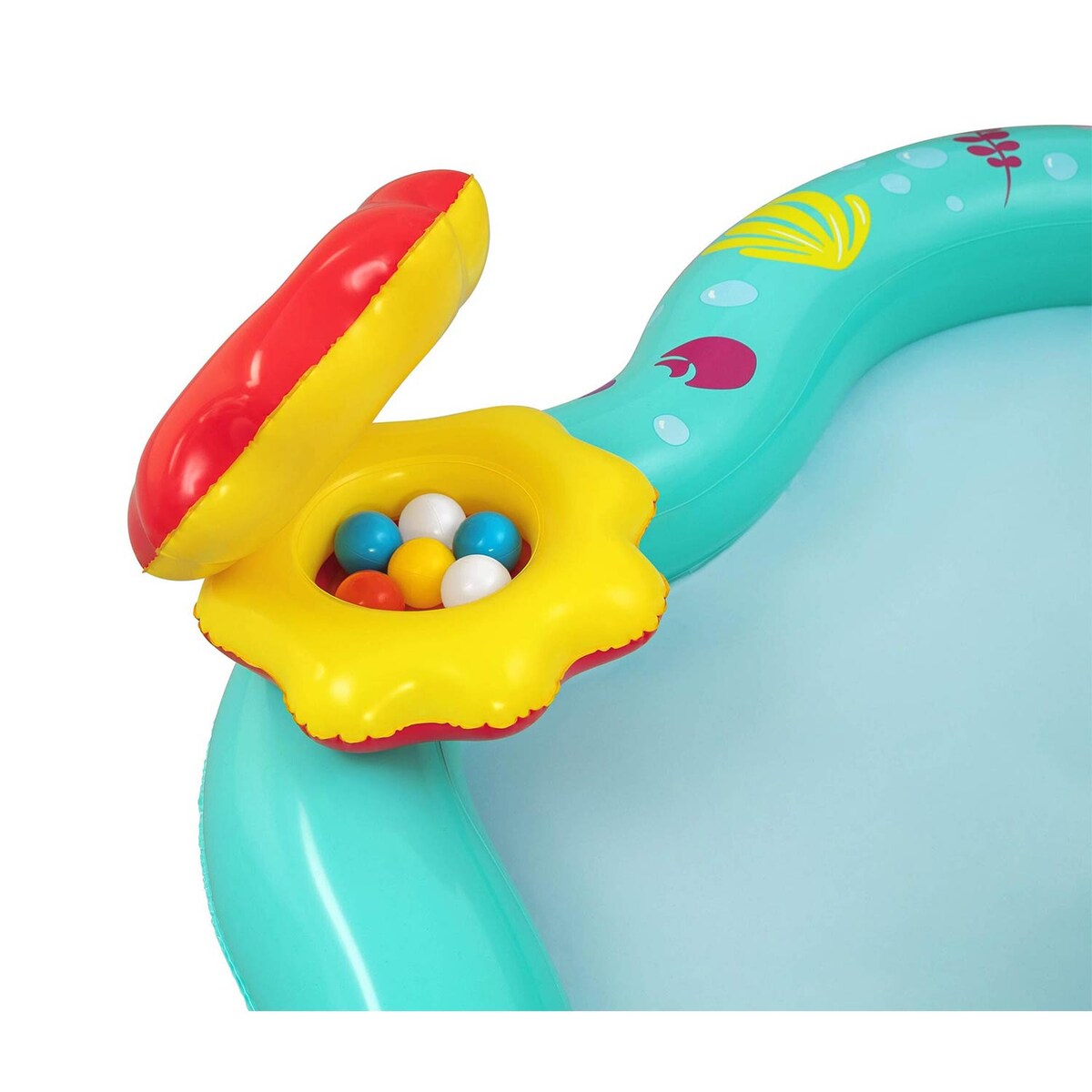 Dmuchany plac zabaw wodny Bestway 91097 Syrenka Disney zjeżdżalnia 211x206x127 cm