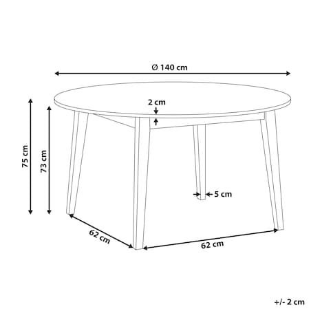 Stół do jadalni HUNTLEY Dąb jasny 140 cm 140 cm