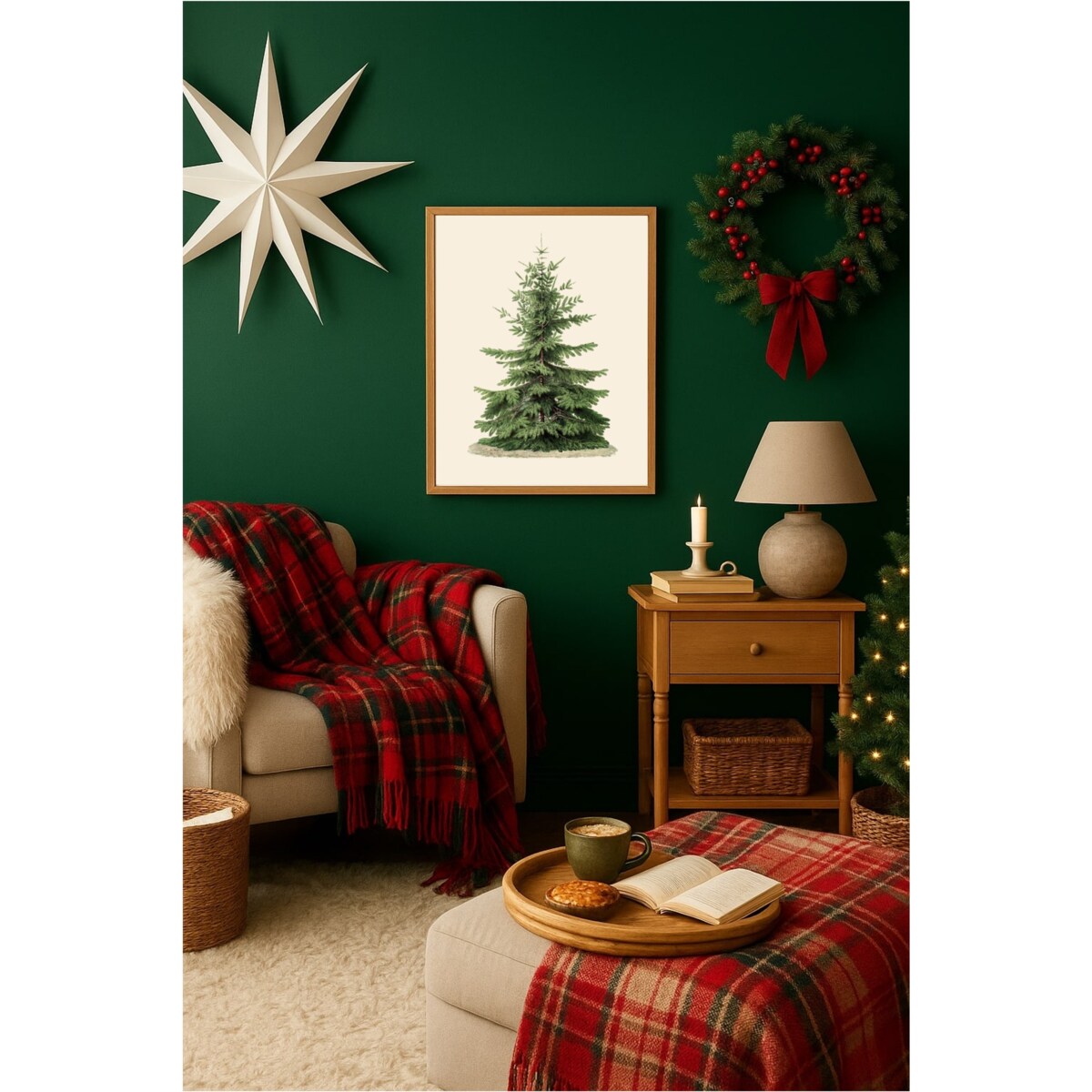 Poster Story, Plakat, Obraz - Choinka - Zielony Symbol Zimy , wymiary 50 x 70 cm