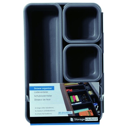 Wkład Do Szuflady Organizer Na Akcesoria Biurowy 8 Elementów Zestaw