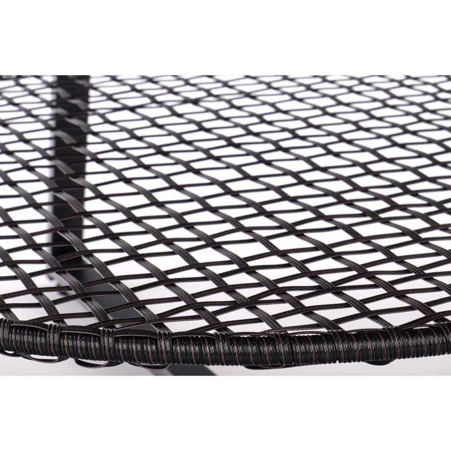 STOLIK KAWOWY Florence dąb OKRĄGŁY 80/45 cm półka z rattanu