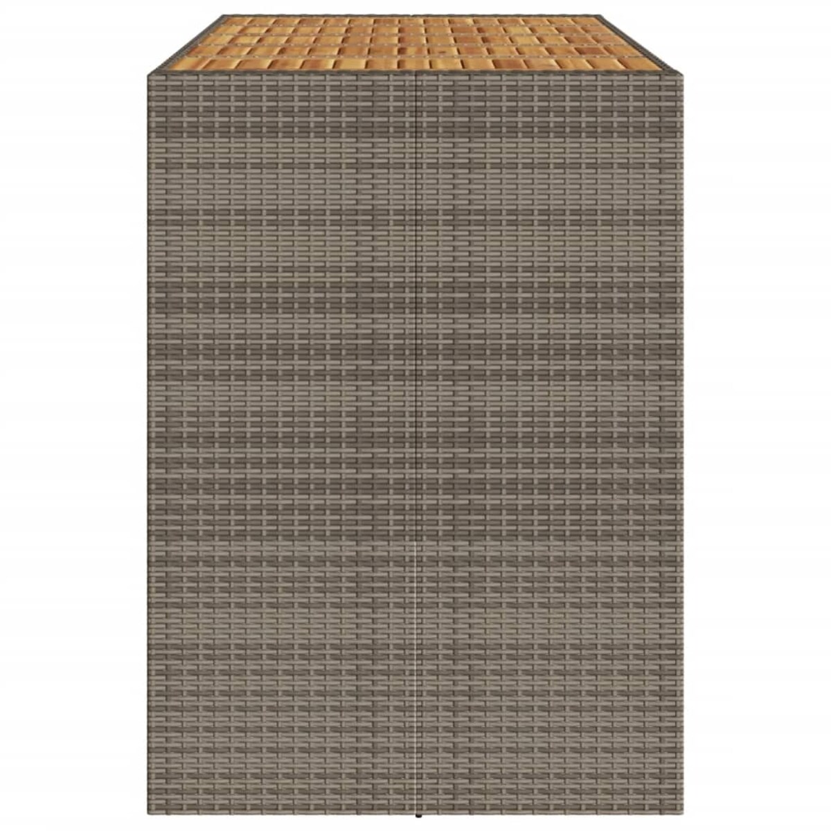 vidaXL Ogrodowy stół barowy z akacjowym blatem, szary, 185x80x110 cm