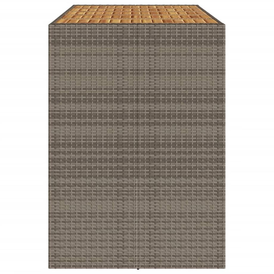 vidaXL Ogrodowy stół barowy z akacjowym blatem, szary, 185x80x110 cm