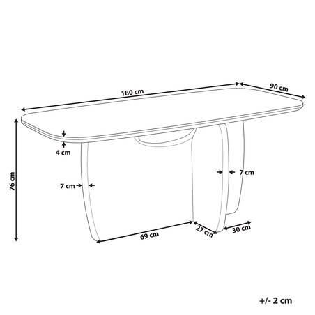 Stół do jadalni TRAVERS Efekt trawertynu 180 cm 90 cm