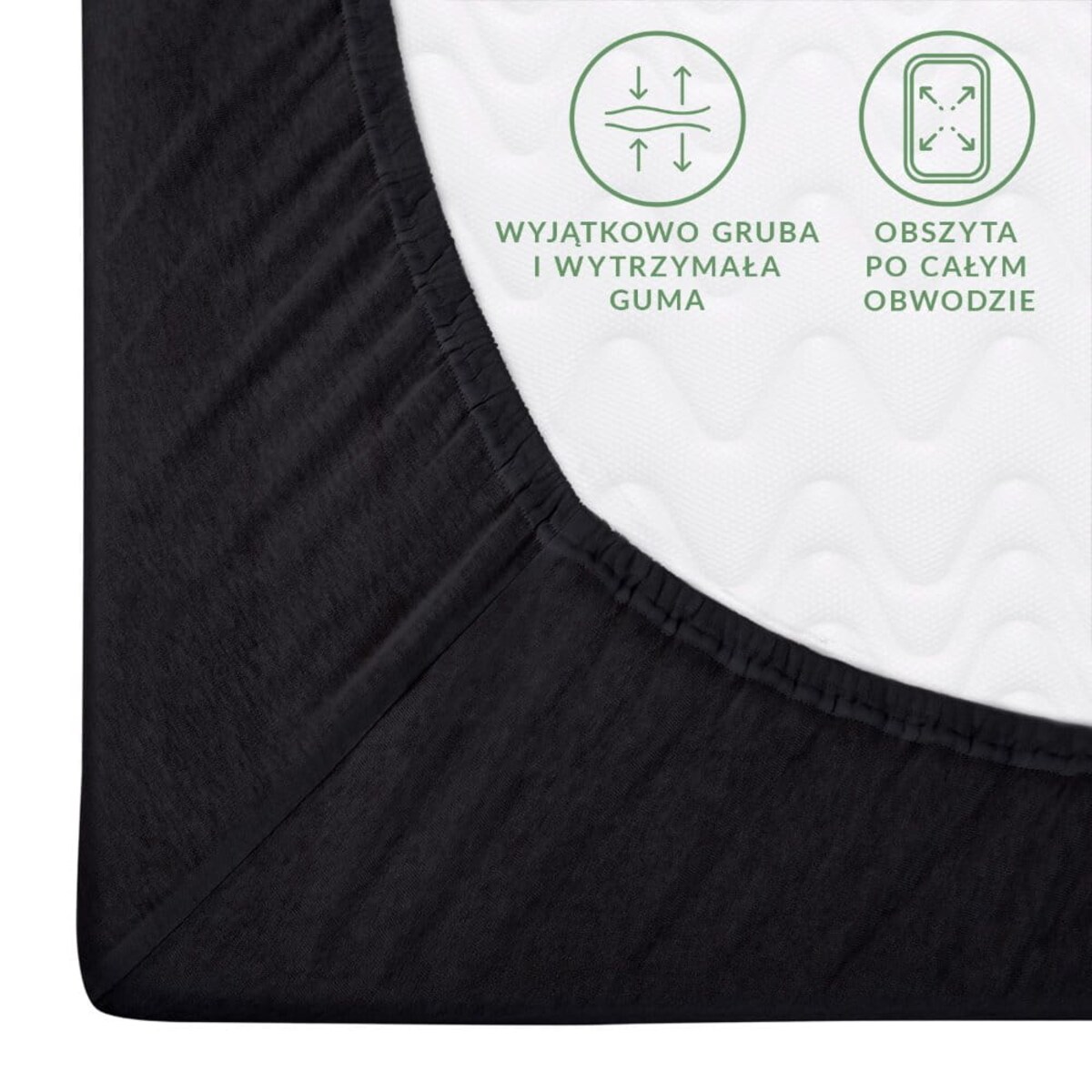 Prześcieradło jersey z gumką 200x220 kolor Czarny