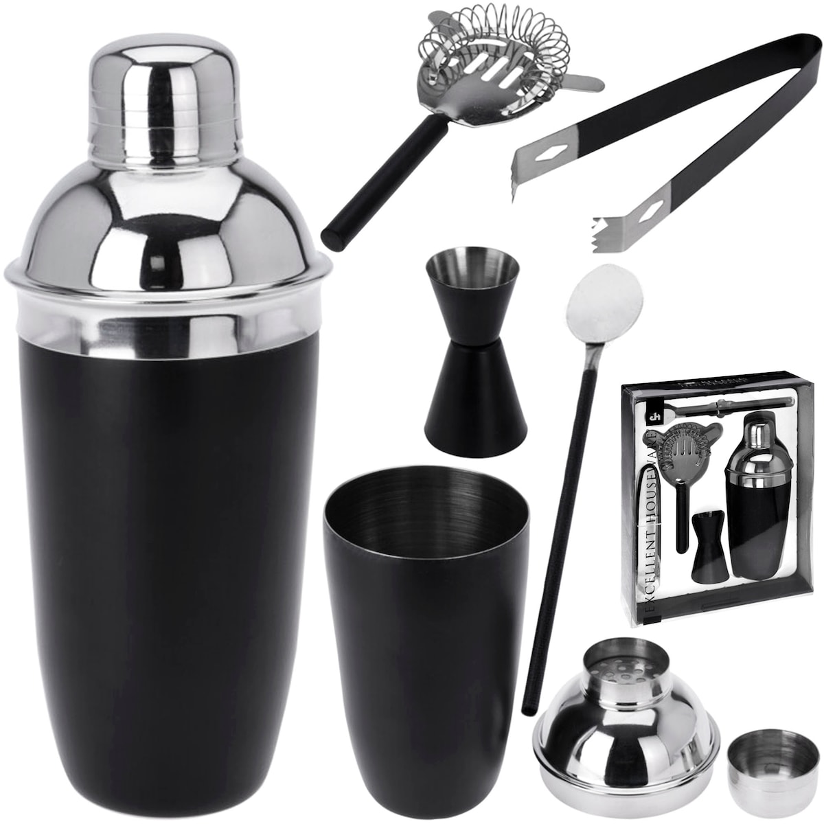 Zestaw Barmański Do Drinków I Koktajli Shaker Bostoński Drink Maker Stal 5