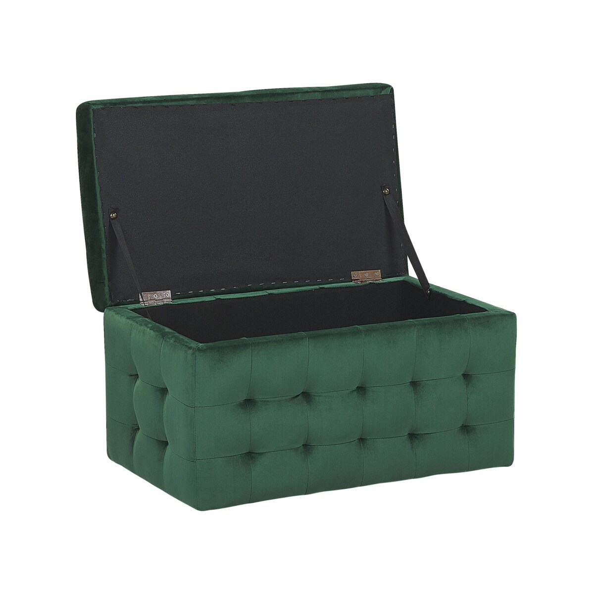 Puf ze schowkiem welurowy zielony MICHIGAN