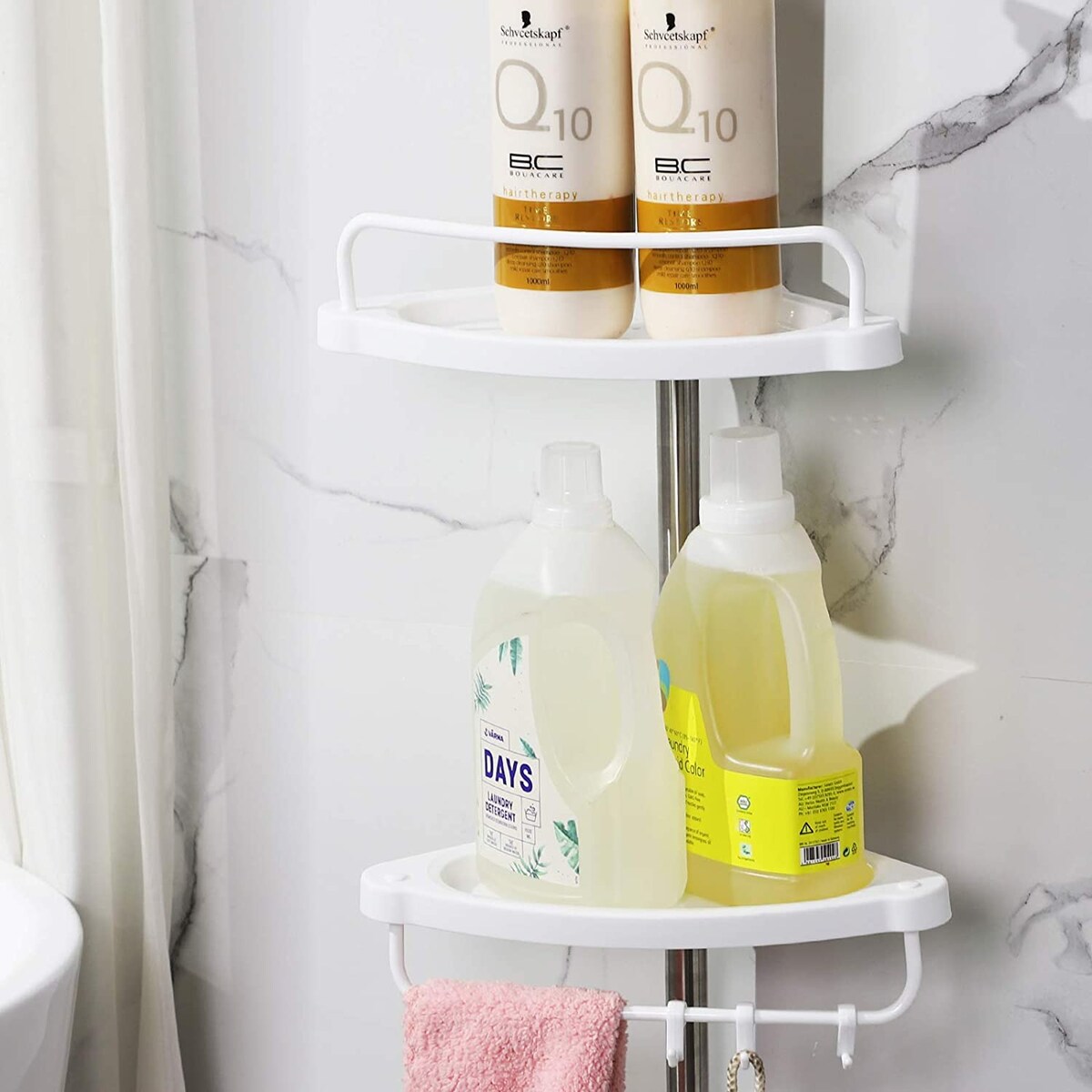 Półka Łazienkowa Teleskopowa Biały, Srebrny