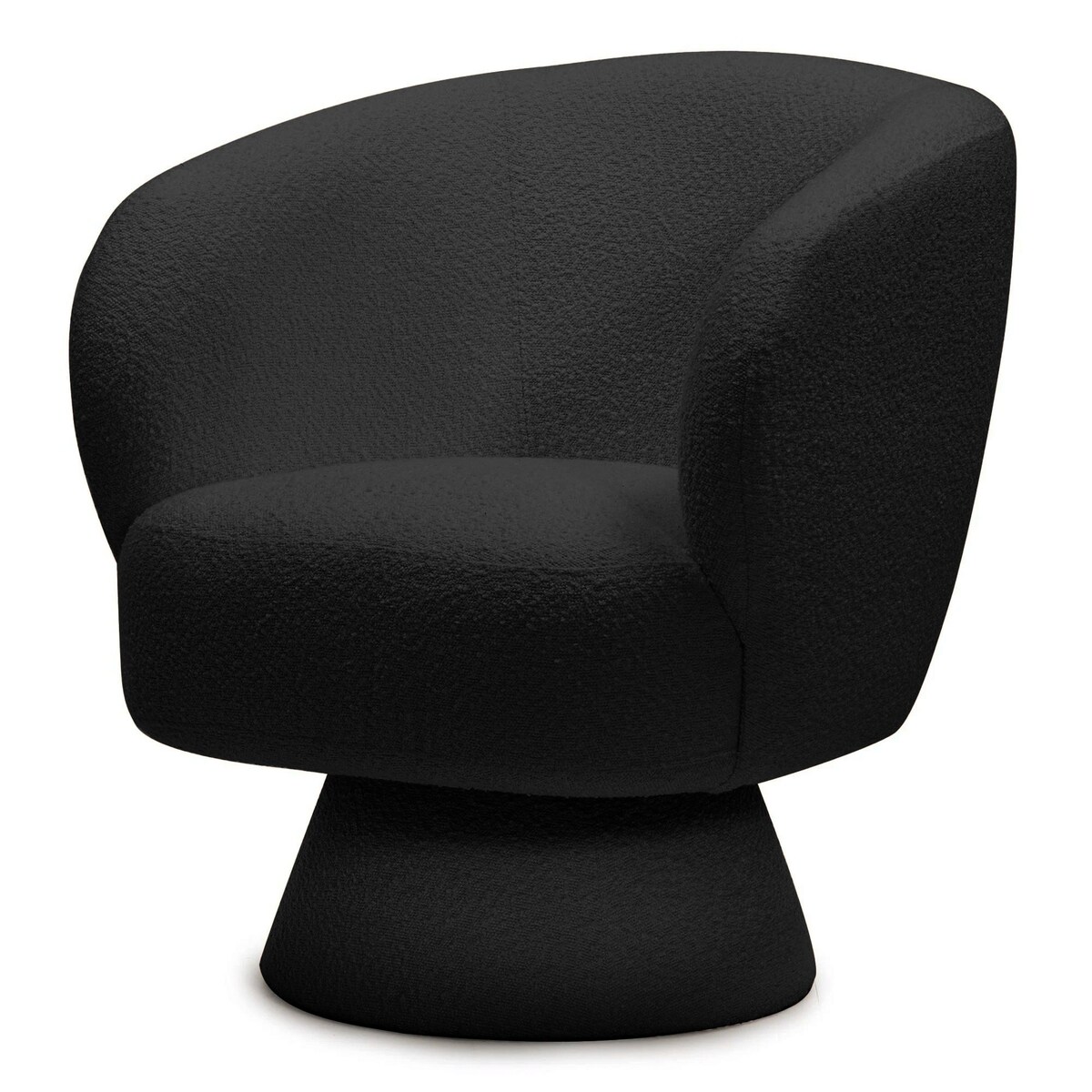 Fotel obrotowy czarny bouclé Nalf