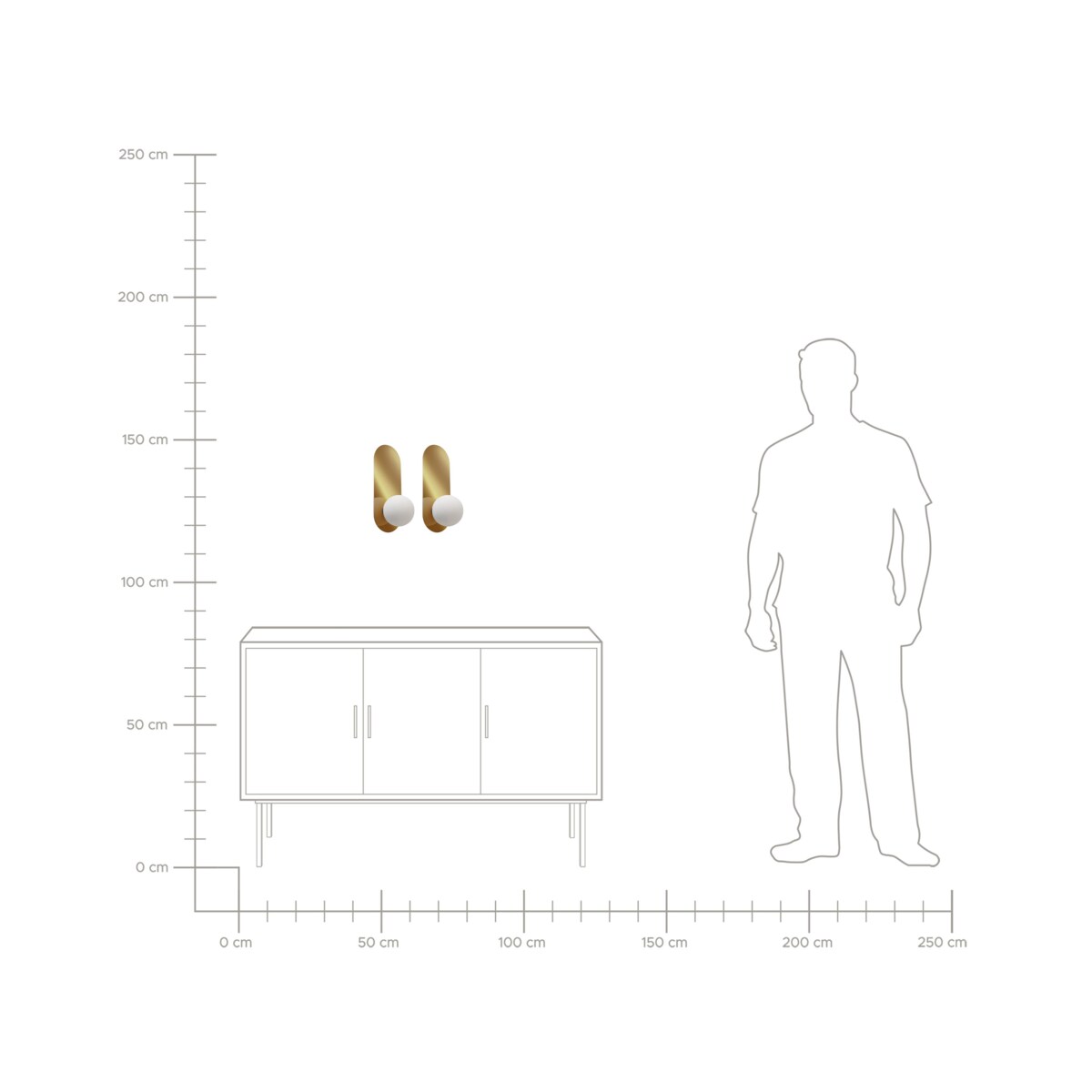 Zestaw 2 lamp ściennych LEISI Szkło Złoty
