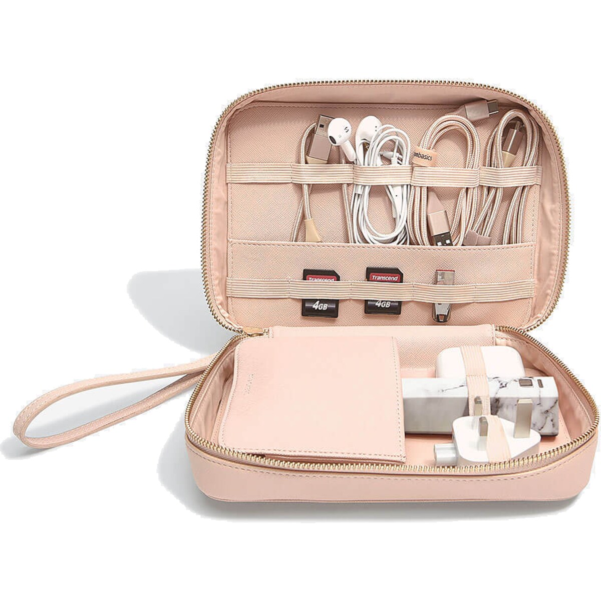 Etui na ładowarki i słuchawki Stackers jasnoróżowe