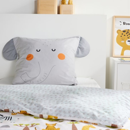 Komplet pościeli dziecięcej z uszkami 140x200 cm MATTINA słonik