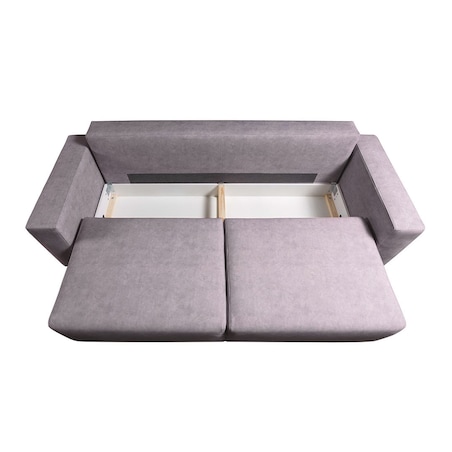 Hesto 3-osobowa rozkładana sofa - tytanowa