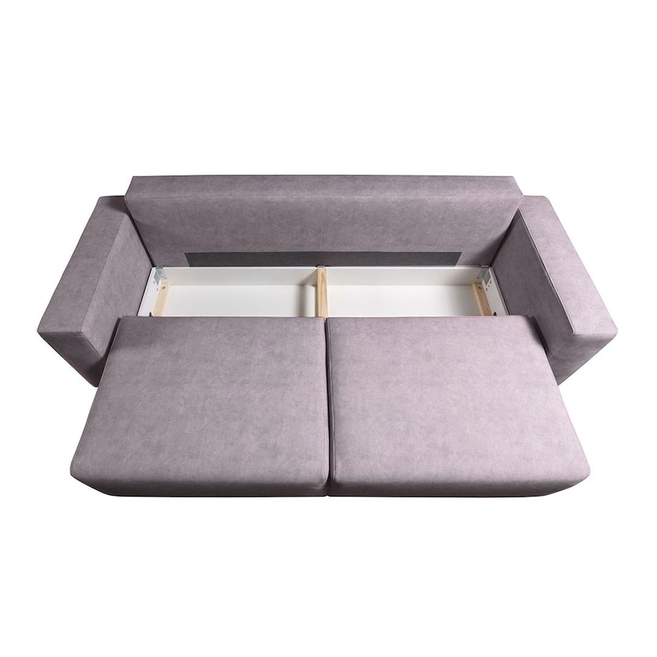 Hesto 3-osobowa rozkładana sofa - tytanowa