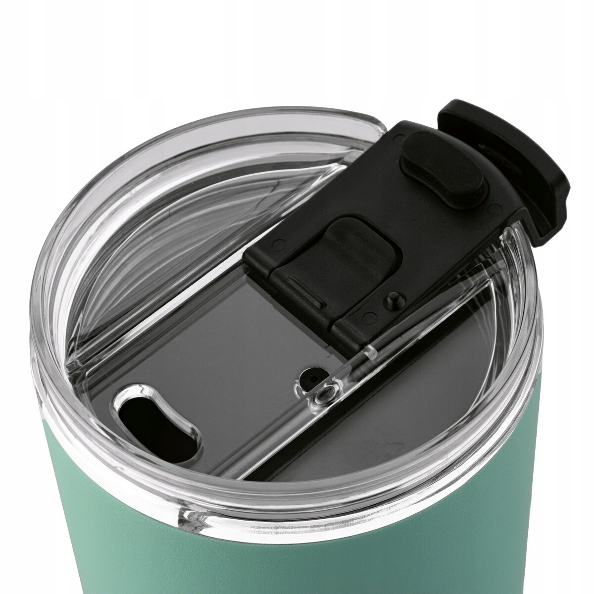 Kubek termiczny ze słomką 420ml MIĘTOWY na ciepłe zimne napoje kawę koktajl