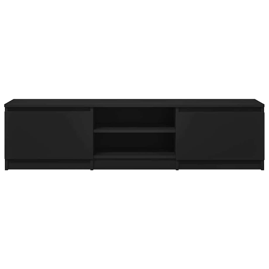 vidaXL Szafka pod TV, czarna, 140x40x35,5 cm, materiał drewnopochodny