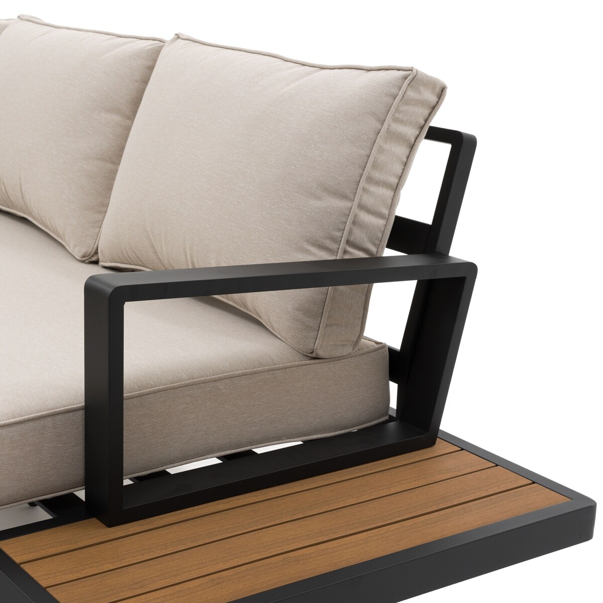 Meble ogrodowe duży narożnik nowoczesny aluminium ATOL grafitowo-beżowy