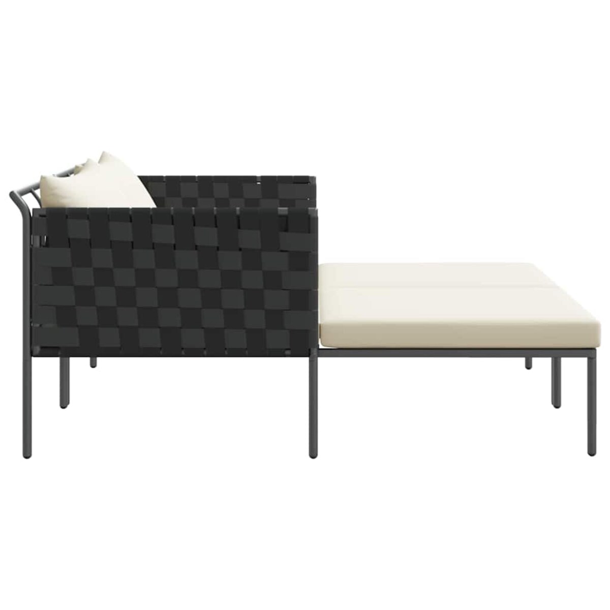 vidaXL Leżak z poduszką 2-osoba Antracyt 115 x 153 x 69.5cm Stal