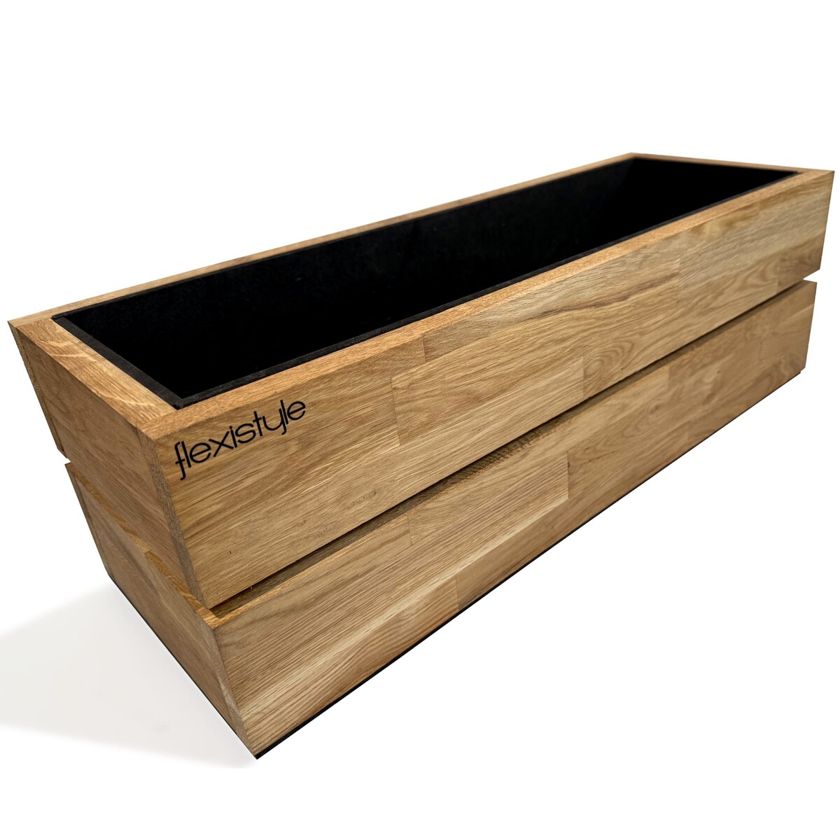 Donica drewniana dębowa na taras do salonu 60x20x20cm