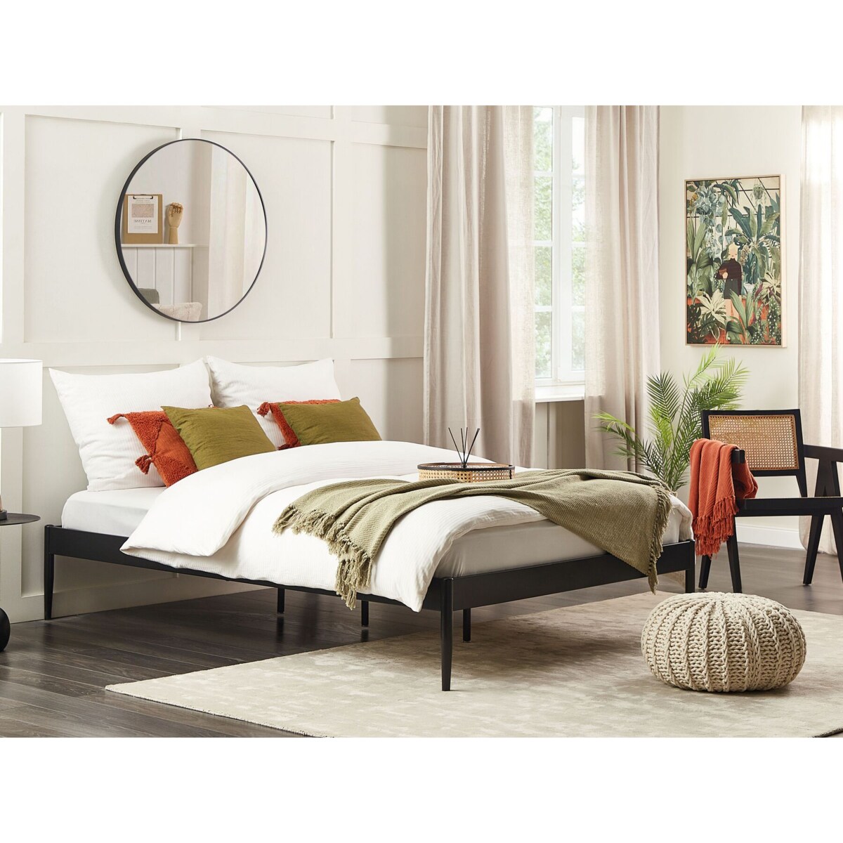 Łóżko metalowe 160 x 200 cm czarne VAURS