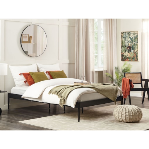 Łóżko metalowe 160 x 200 cm czarne VAURS