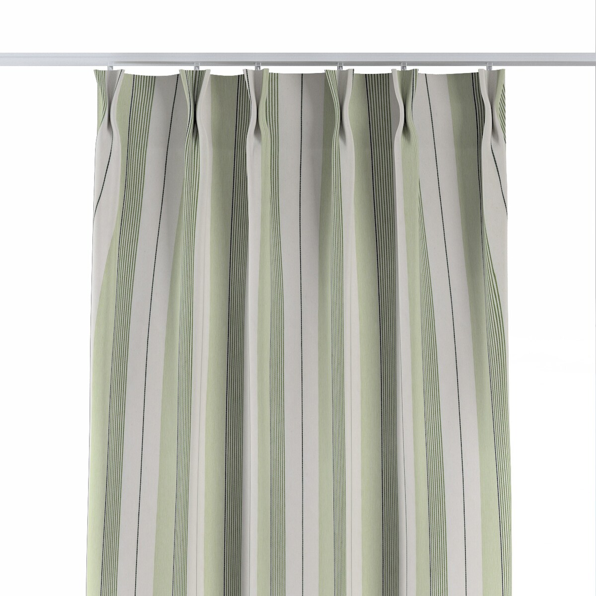 Zasłona na haczykach flex podwójnych 130x260 zielone pasy